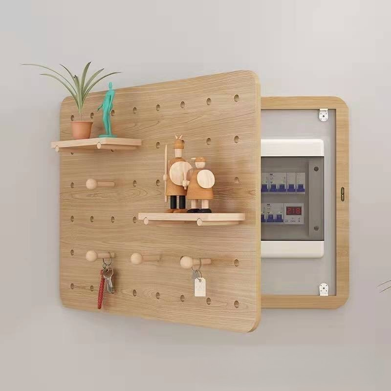 Woodworking Art - 원목 페그보드 전기함 커버 벽 장식