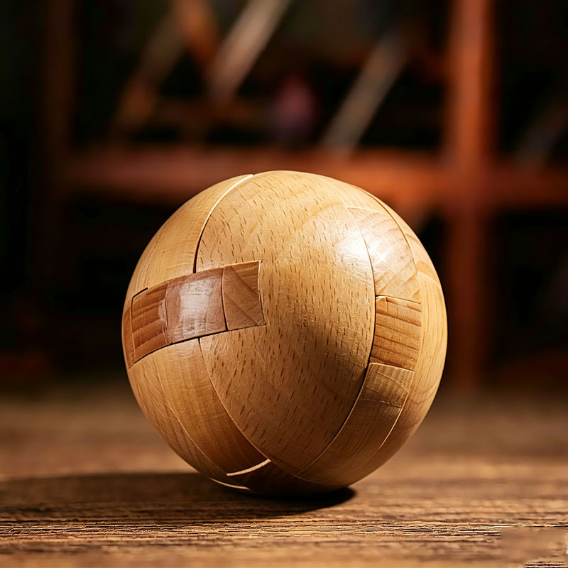 Woodworking Hobby - 클래식 나무 퍼즐 볼 마법 두뇌