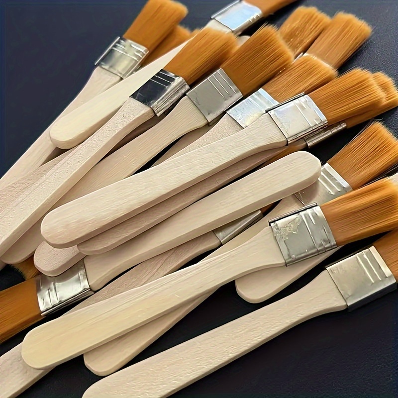 Woodworking Oil - 10개 나무 손잡이 나일론 페인트 브러시