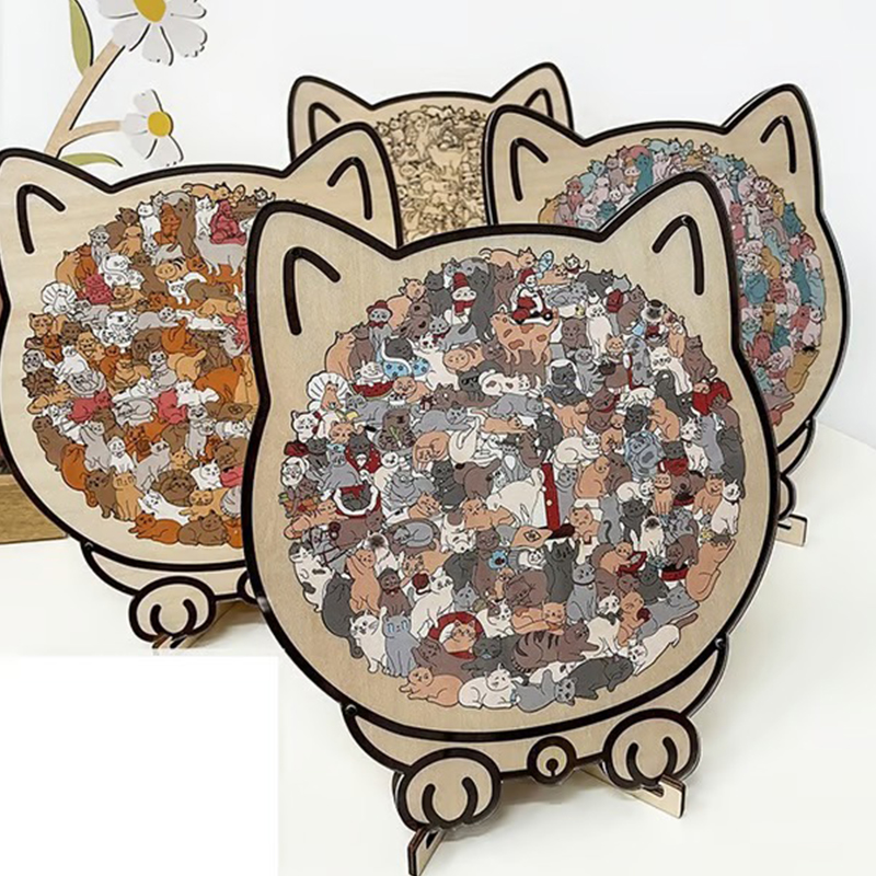 135피스 모란디 컬러 고양이 모양 나무 퍼즐, 불규칙 - Woodworking Jigsaw 리뷰 및 가격