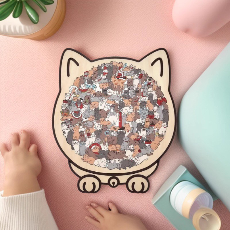 135피스 모란디 컬러 고양이 모양 나무 퍼즐, 불규칙 - Woodworking Jigsaw 리뷰 및 가격