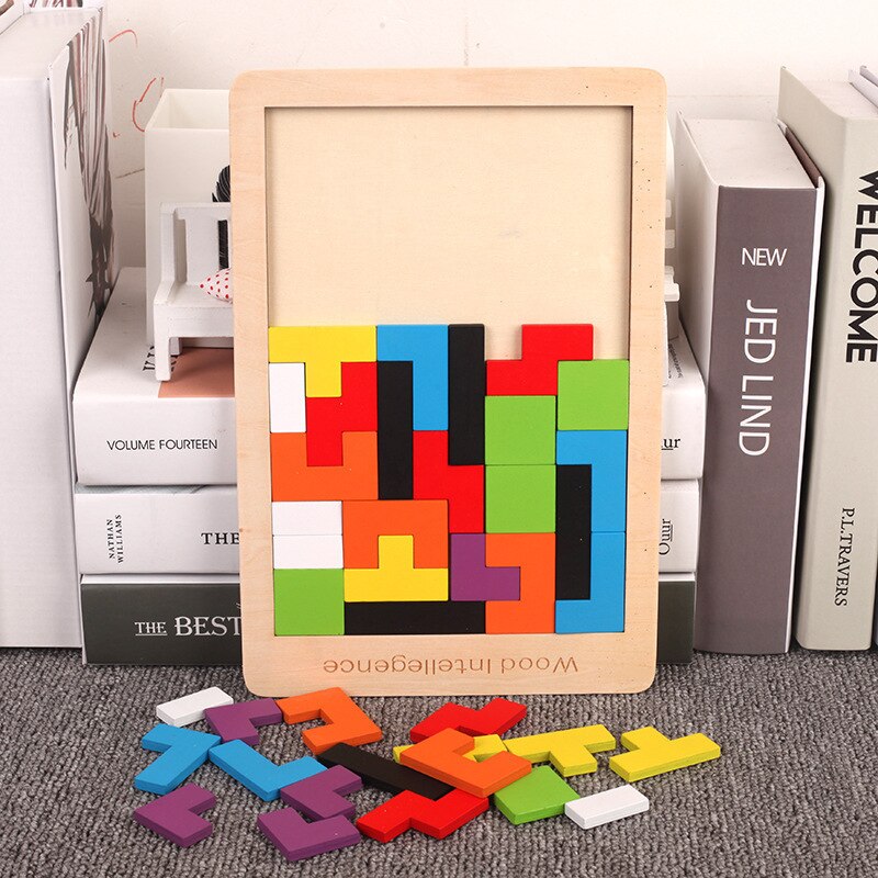새로운 1세트 나무 블록 퍼즐 두뇌 자극 장난감 탱그램 - Woodworking Jigsaw 리뷰 및 가격