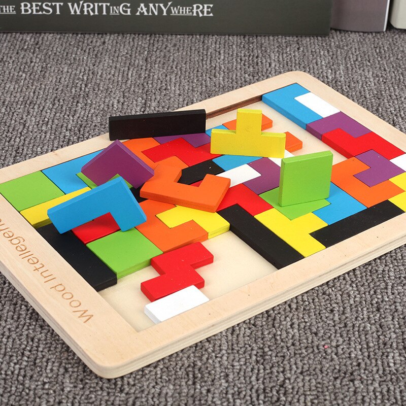 새로운 1세트 나무 블록 퍼즐 두뇌 자극 장난감 탱그램 - Woodworking Jigsaw 리뷰 및 가격