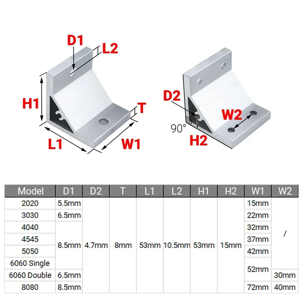 4Pcs 90도 코너 앵글 브래킷 2020 3030 4 - Woodworking Joint 리뷰 및 가격