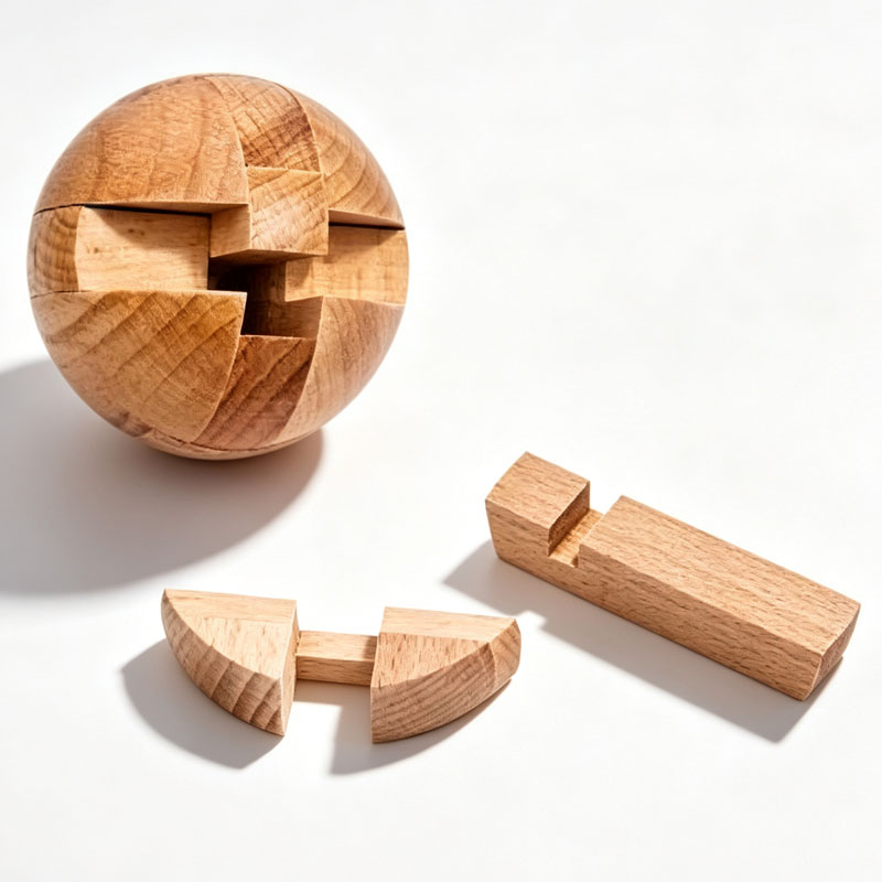클래식 나무 퍼즐 볼 마법 두뇌 티저 조립식 인터로킹  - Woodworking Hobby 리뷰 및 가격