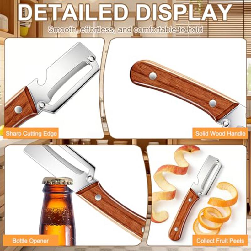 스테인리스 스틸 주방 필러, 나무 손잡이가 있는 야채  - Woodworking Hobby 리뷰 및 가격