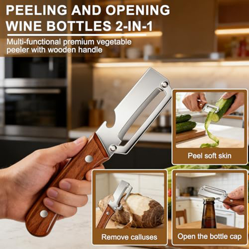 스테인리스 스틸 주방 필러, 나무 손잡이가 있는 야채  - Woodworking Hobby 리뷰 및 가격