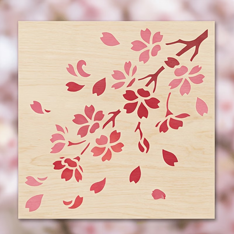 4PCS 일본 벚꽃 스텐실 재사용 가능한 DIY 템플릿 - Woodworking Art 리뷰 및 가격