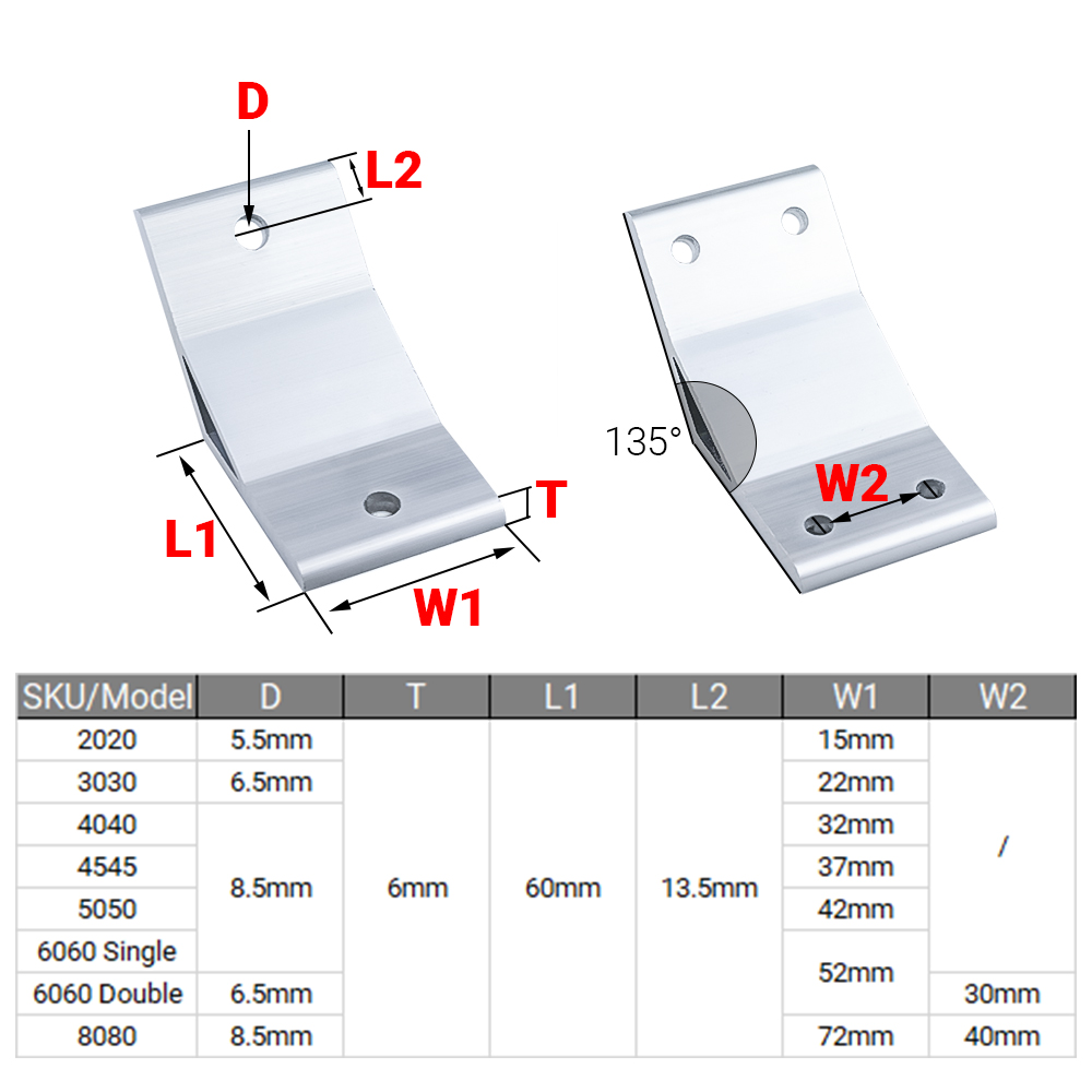 4 개/몫 135도 2020 3030 4040 4545 - Woodworking Joint 리뷰 및 가격